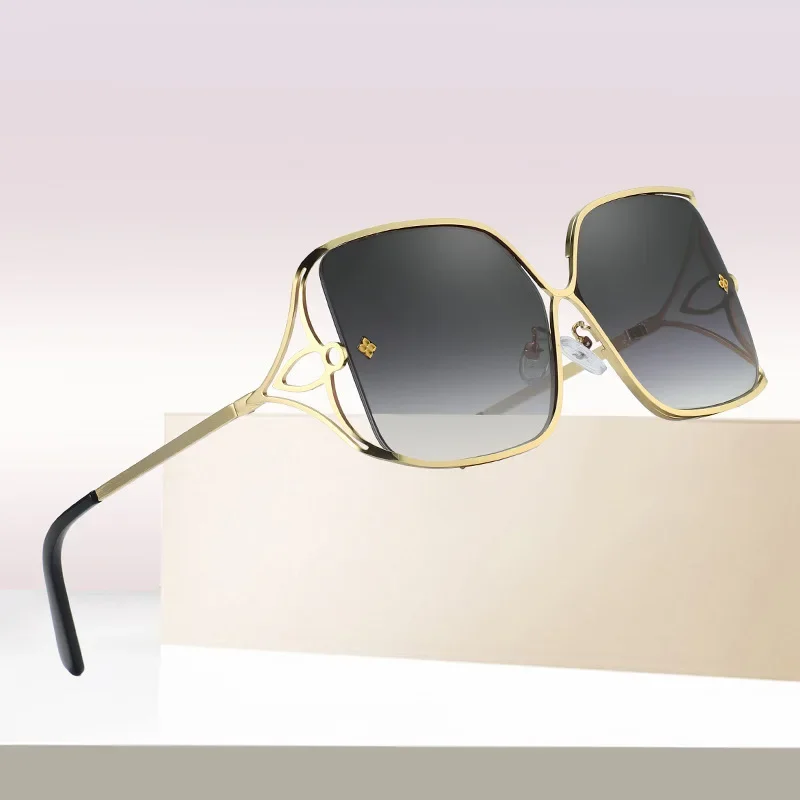 موضة جديدة المتضخم النظارات الشمسية النساء إطار كبير شعبية الفاخرة العلامة التجارية مصمم ظلال نظارات شمسية Oculos دي سول Feminino Gafas #2