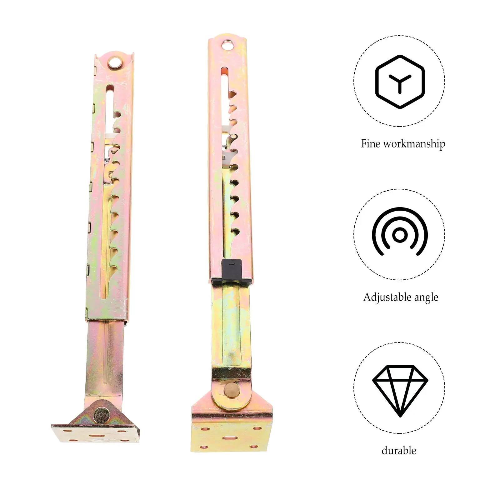 1Pair Furniture Telescopic Brackets Zinc Coated Adjustable Height Bed Table Supports Rustproof Sturdy Telescopic Rack Angle