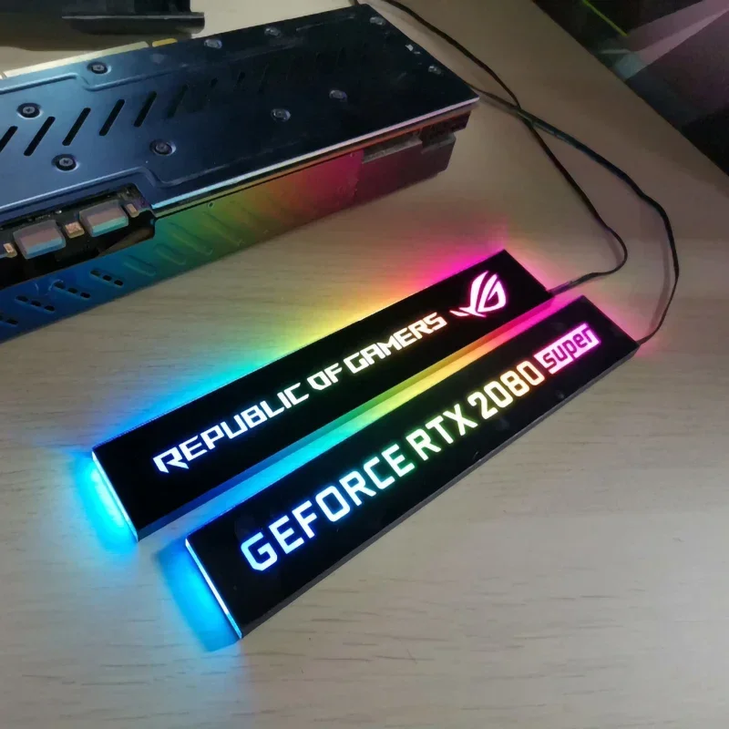 VGA Lighting Panel, GPU Side Plate, 5V A-RGB 3PIN / 12V RGB 4PIN Motherboard AURA SYNC Customizable picture