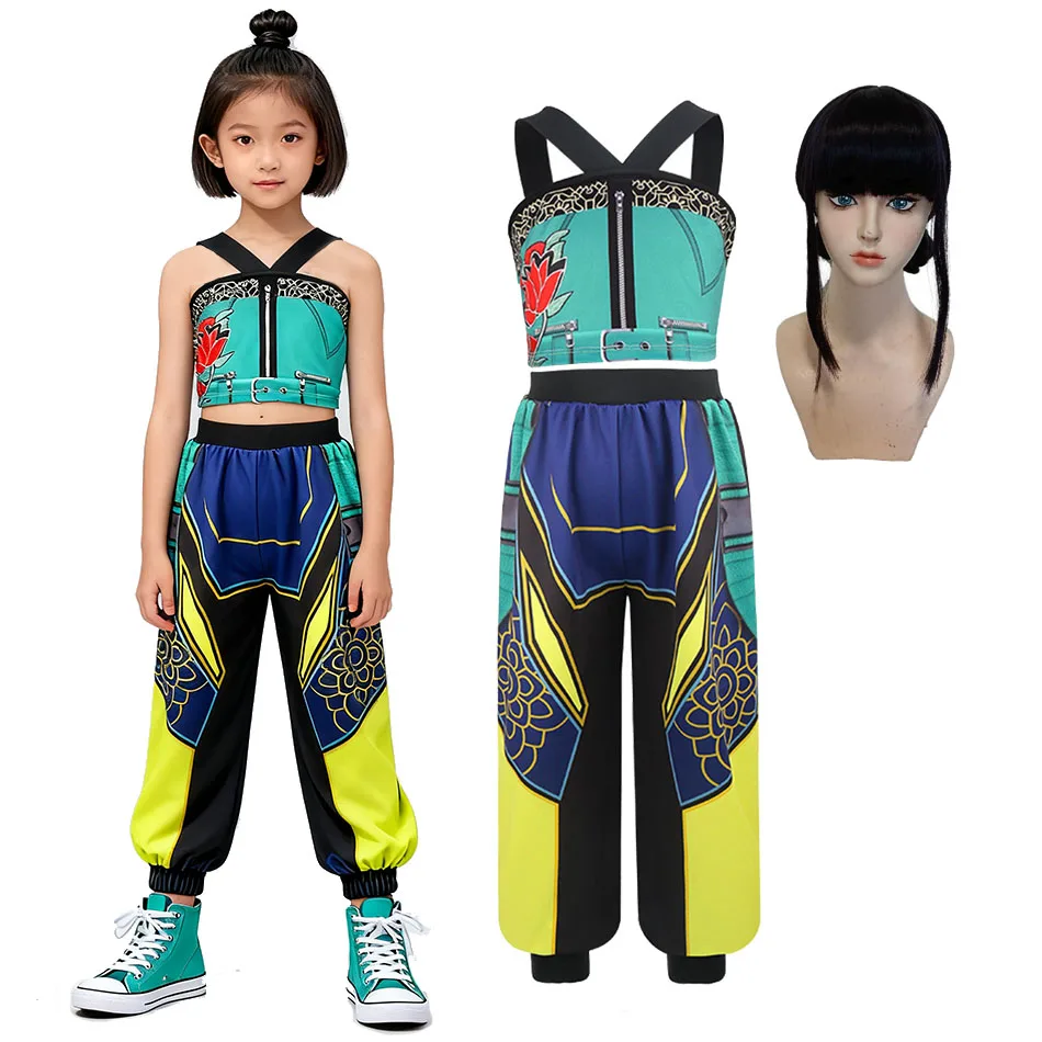 

K-POP Dance Group Uniform Demonic Huntress Girls Cosplay Costume Kids Performance Costume for Carnival Halloween