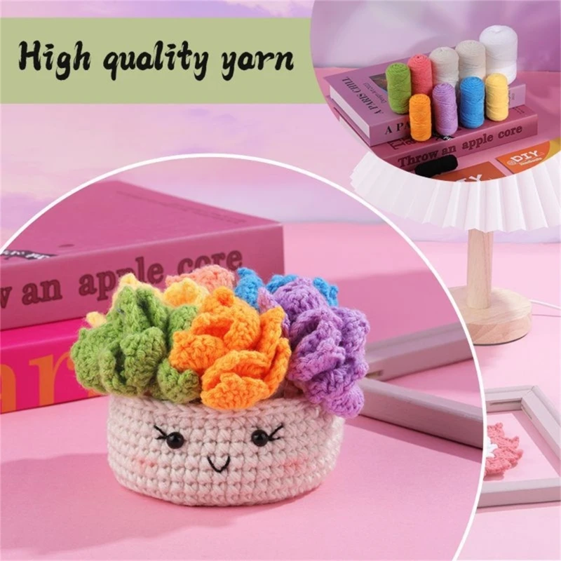 Potplant Onderzetter Haak Kits Beginners Haak Kits Diy Haak Garen Set Met Haaknaalden Threaders Voor Beginners