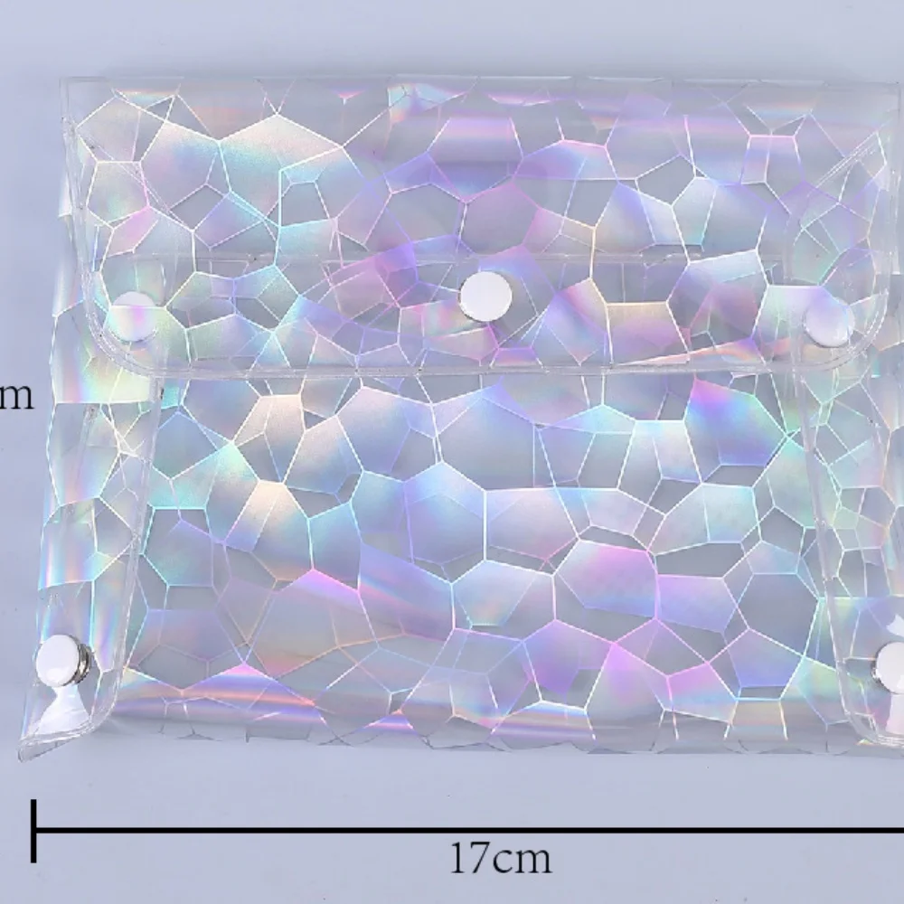 トラベルウォレット プラスチックコイン財布 プラスチック収納袋 ポータブルPVCレーザーウォレット バッグオーガナイザー用 日常使用 旅行用