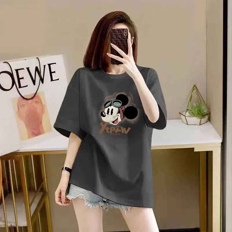 

New Summer Cotton Short Sleeve T-shirts Loose Mid-length Versatile Slim Fit Casual Fashion Half Sleeve Tops For Daily Wear