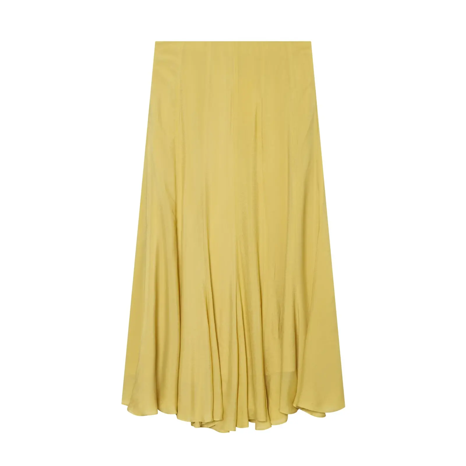 2026 Spring Summer Women's Sweet Yellow Chiffon Ruffles A-line Long Midi Skirts Lady Vintage Elegant Folds Pleated Layered Skirt