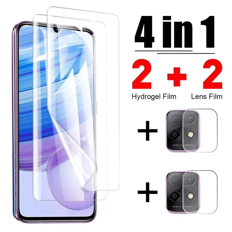 4in1 Hydrogel Film for Xiaomi Redmi Note 10 Pro 9 8 Pro 10S 9S 8T Camera Lens Screen Protector for Redmi 9 9T 9A 9C NFC Film