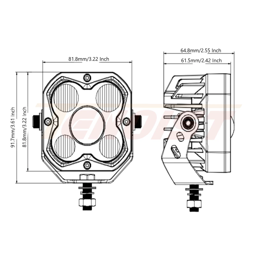 3.2 Inch Super Bright LED Combo Work Head Light For Motorcycle Offroad Truck BUS ATV UTV 12V24V
