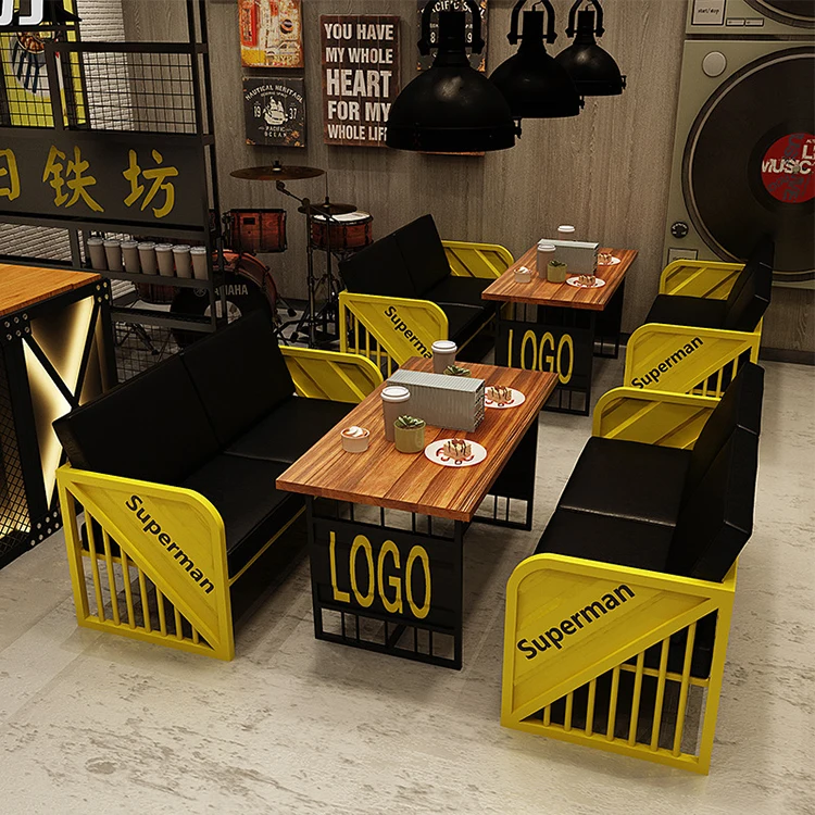 Bumblebee dessert milk tea shop table and chair combination coffee restaurant leisure sofa table and chair reception sofa