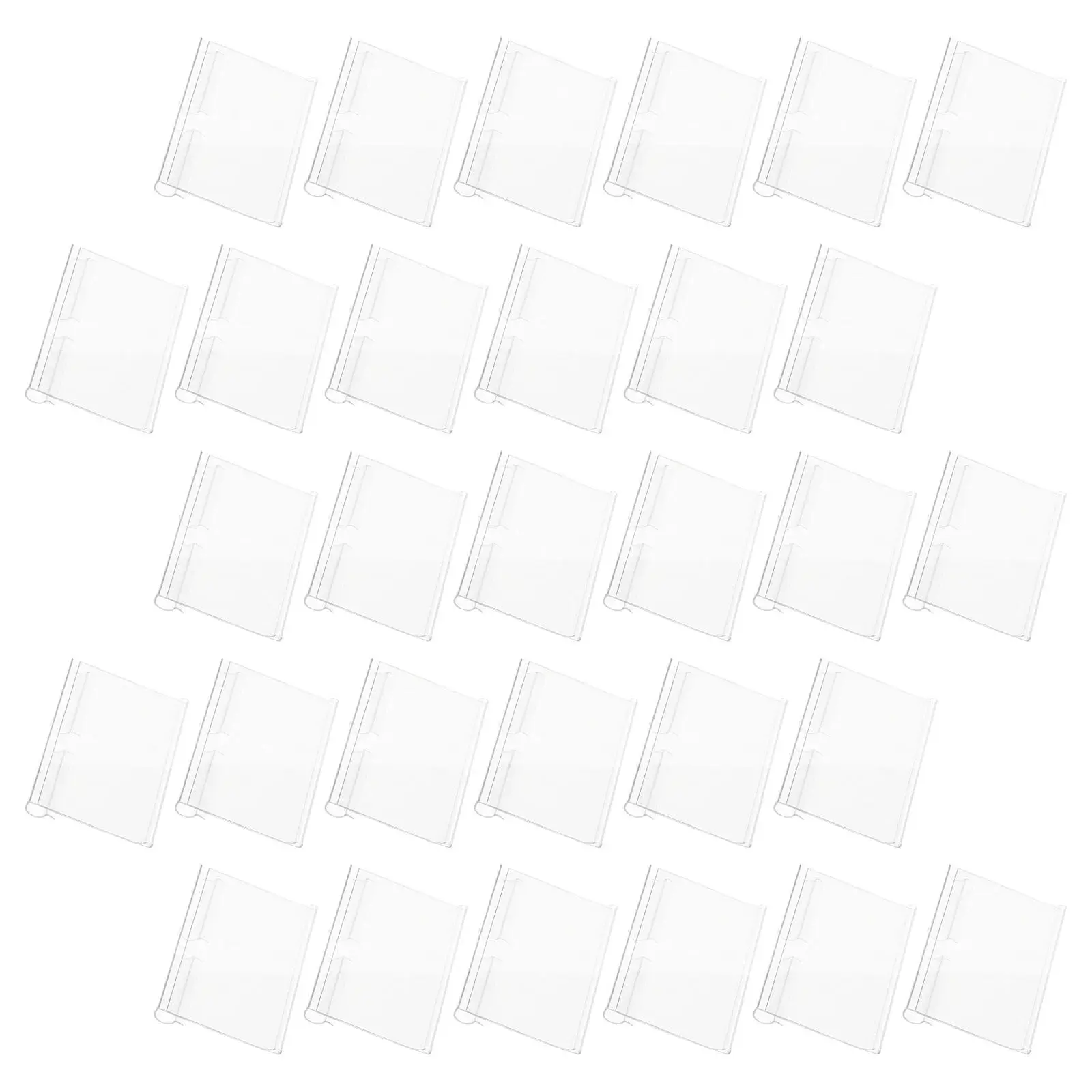 100Pcs Transparent Shelf Label Holder Clip Reusable Plastic Price Tag Sleeve for Retail Grocery Store Supermarket Racks
