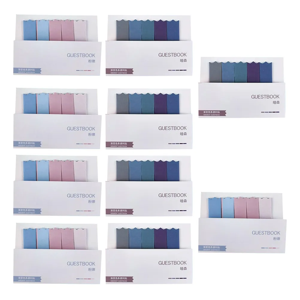 10Pcs High-Grade Writable Page Marker Tabs Self-Adhesive Colorful Book Tabs for Notebooks Office School Home Use Sticky Memo Pad