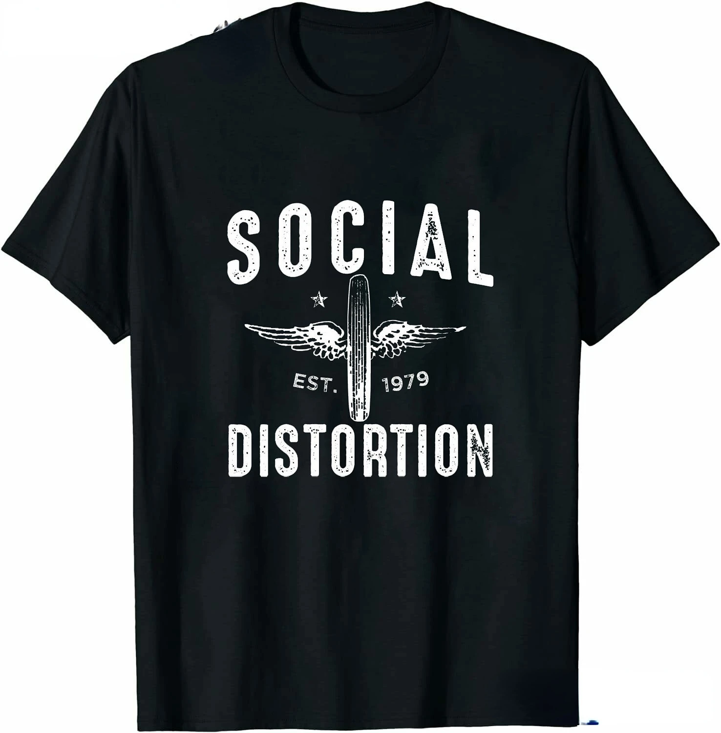 Camiseta de rueda alada de distorsión Social para hombre, ropa de bola y cadena, estilo Hip Hop callejero, camisetas sueltas