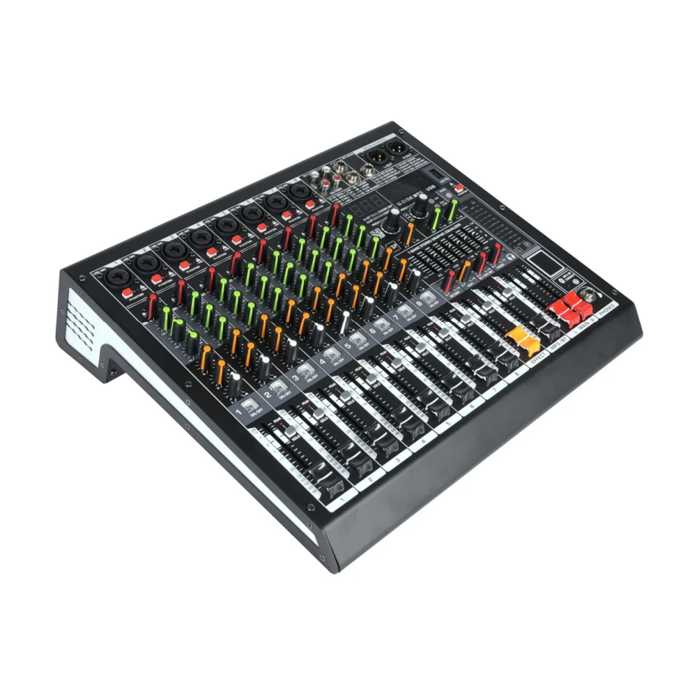 2025 hot sale Professional 8-channel Power Mixer Dj Mixer Karaoke Stage Ktv Dj Power 8-way Audio Sound Cards & Mixers