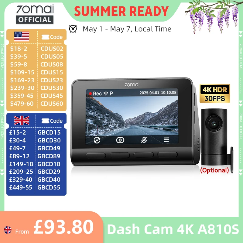 New 70Mai 4K Dash C…