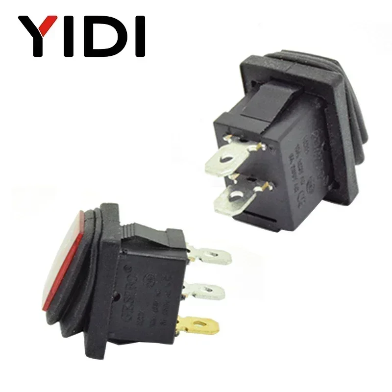 12V 220V Rode Led Licht 10A 250V Ac Waterdichte Tuimelschakelaar 3 Pin Spst Op Off Auto dashboard Boot Marine KCD1 Rocker Switch