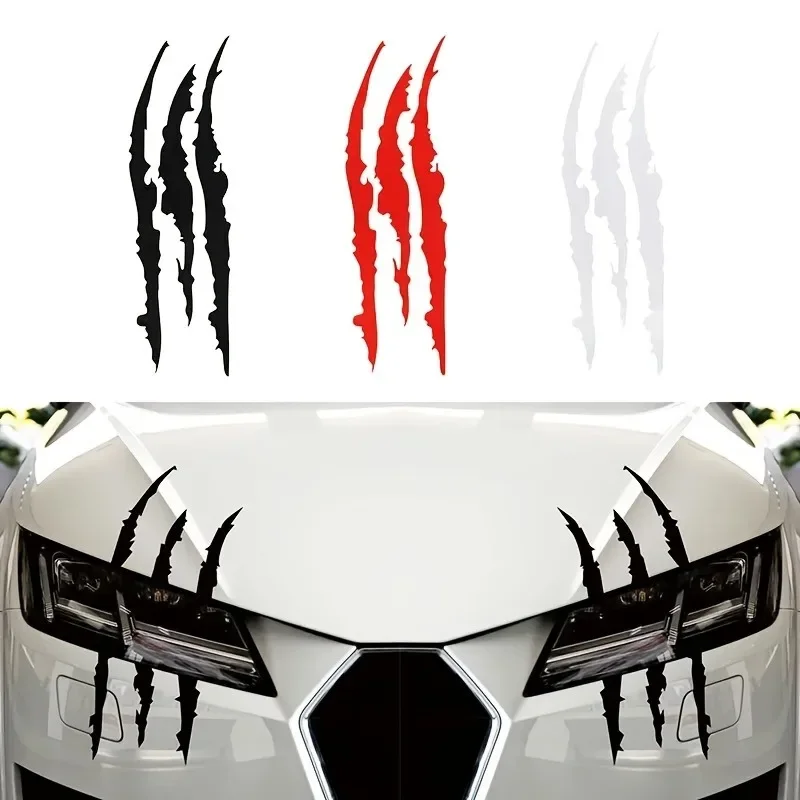 1 unidade de 40x12cm, adesivo para raspar com design de garra fantasma, adesivos deslumbrantes para carro, design artístico, luzes divertidas