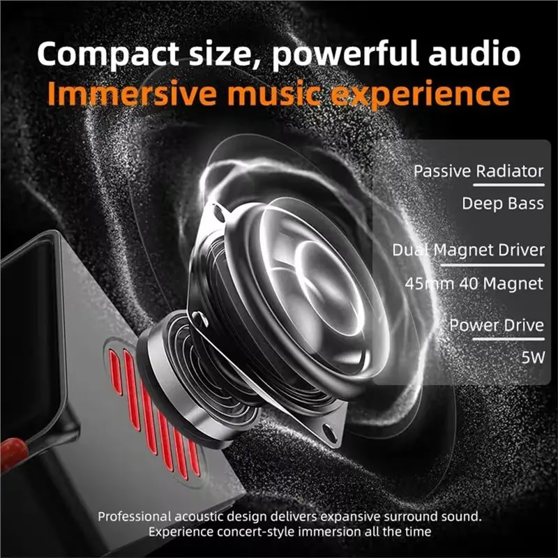 DTB7 Programmable for Pixel Wireless Bluetooth Speaker Mini Desktop LED Screen Sound Device Audio Box for PC Gaming Room Decor