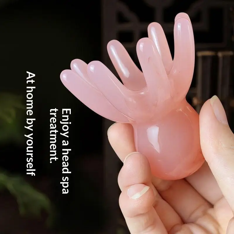 【K】2Pcs Resin Octopus Massage Comb Head Meridian Scraping Scalp Massager SPA Gua Sha Massage Comb Fatigue Relief Massag