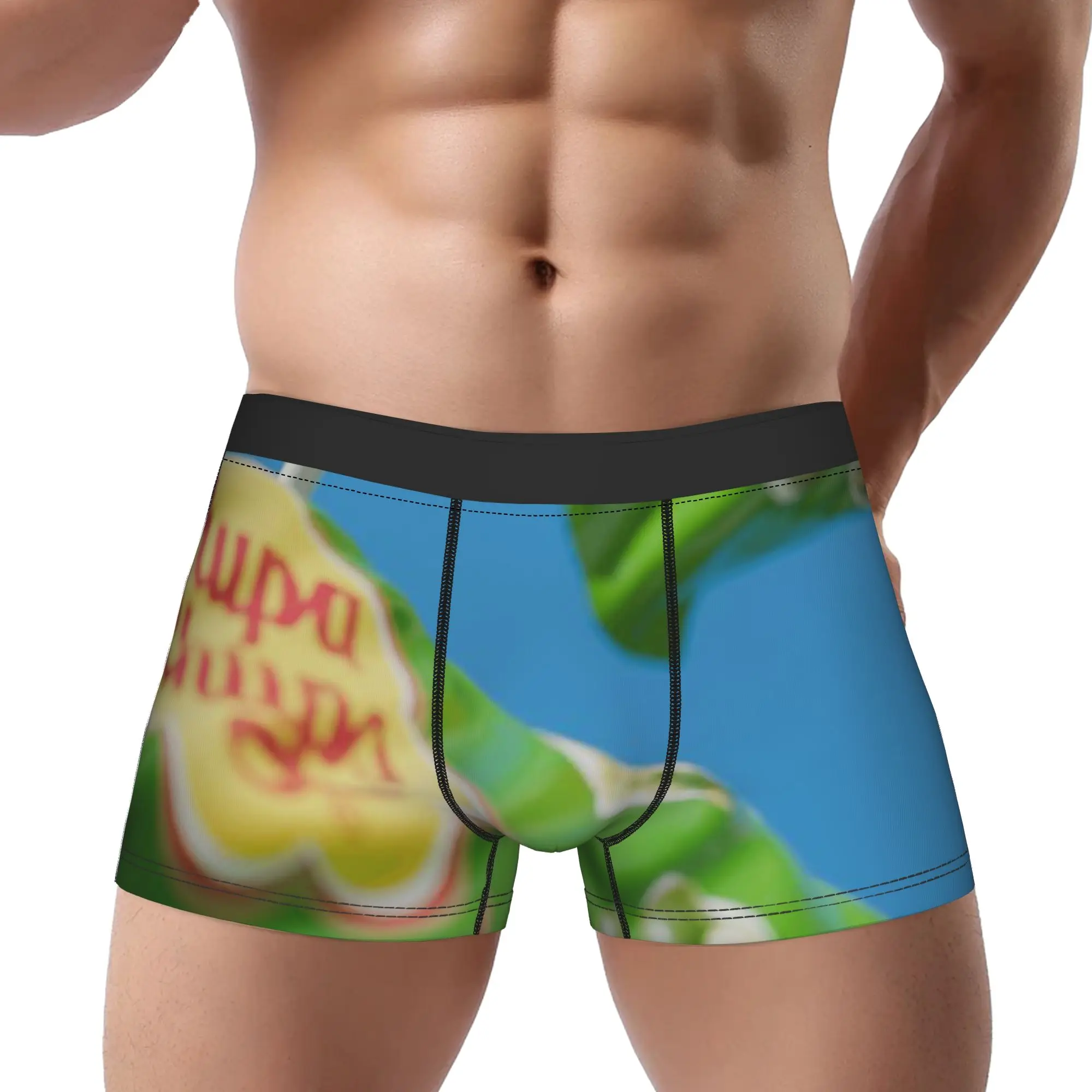 Calzoncillos Chupa Chups verdes, dulzura flotante, calzoncillos transpirables, ropa interior para hombre, pantalones cortos cómodos, calzoncillos tipo bóxer