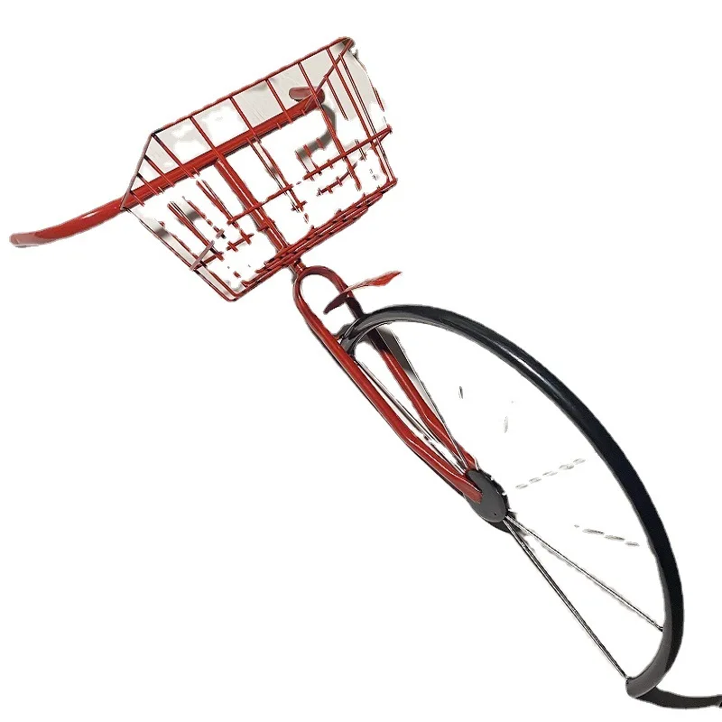 Milk tea shop Qingba bar decoration retro creative bicycle flower basket front wall hanging