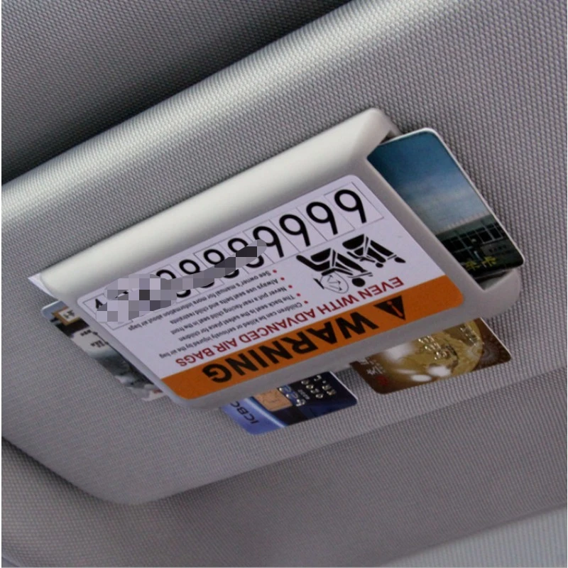 1PC Car Sunshade Card Storage Box Clip Mounted Plug-In Pass Multi-function Portable Sun Visor Card Holder for General Parking