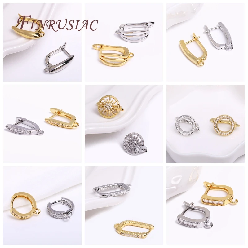 18k Real Gold Plated Leaf Shape Clamp Pinch Clip Bails DIY Earrings Jewelry Accessories For Crystal Gemstone Pendant Clip Clasps