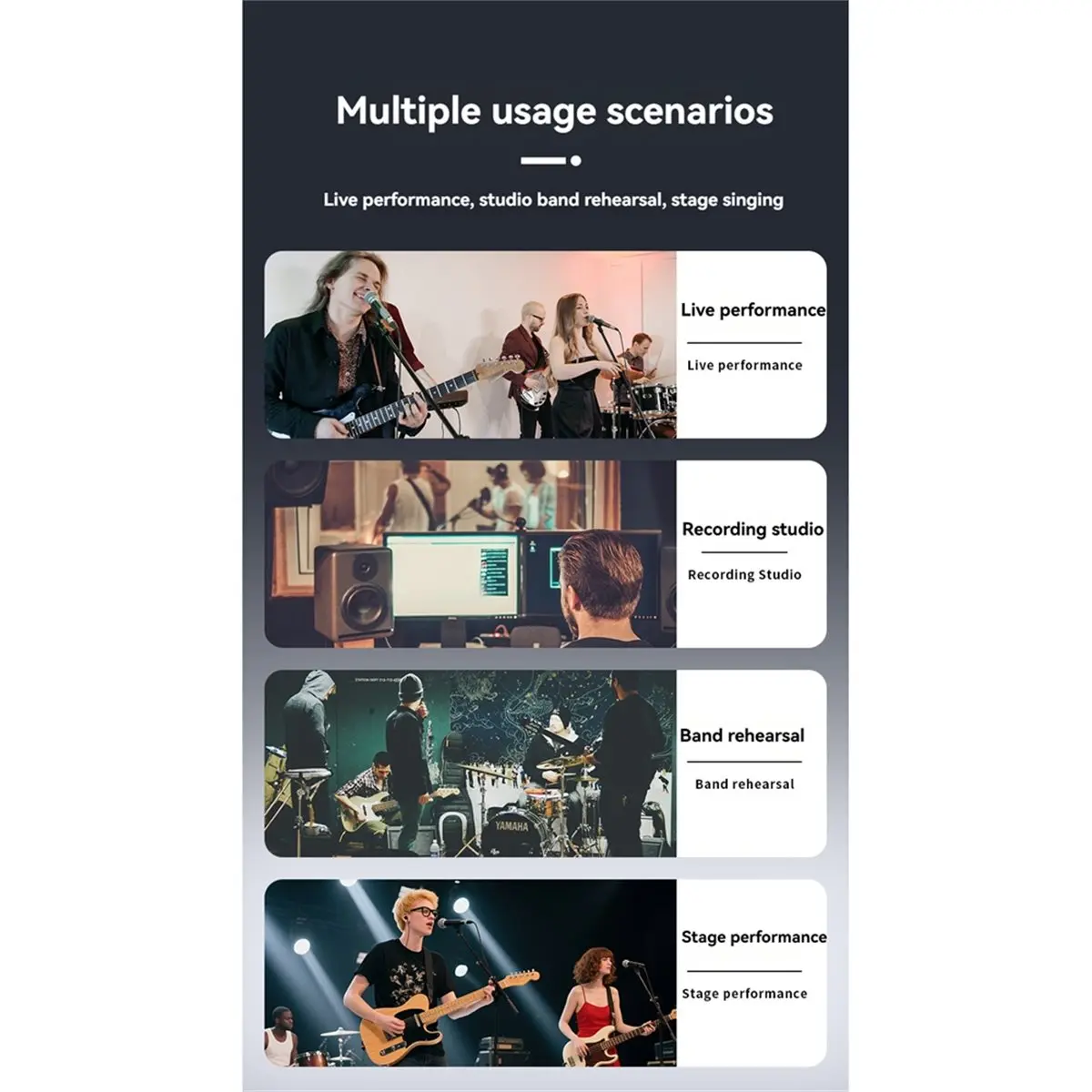 نظام مراقبة لاسلكي داخل الأذن جهاز إرسال واستقبال محمول وقابل لإعادة الشحن لأداء المسرح أ #1