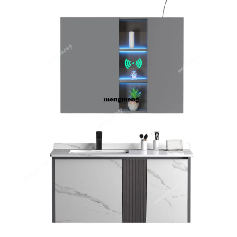 

Современный простой беспроводной интеллектуальный индукционный шкаф для ванной комнаты, комбинация каменной плиты, унитаз, умывальник