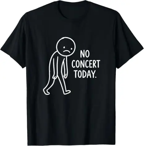 Lustiges trauriges Strichmännchen, kein Konzert heute, Musikliebhaber, Humor-T-Shirt, Y2k, verspieltes Comic-Grafik-Spruch-T-Shirt, personalisierte Streetwear – Detail 14