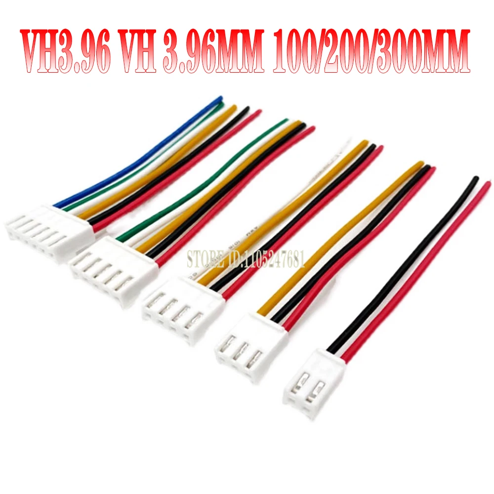 2/5pcs JST VH Series Connector - 3.96mm Pitch Female Socket 2-10Pin, 100/200/300mm 22AWG Pre-Wired Cable