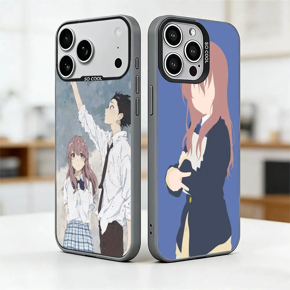 

A Silent Voice Shouko Nishimiya Phone Case For iPhone17,16,15,14,13,12,11 Plus,Pro Max,XS,Colorful Silver Phone case Funda Cover
