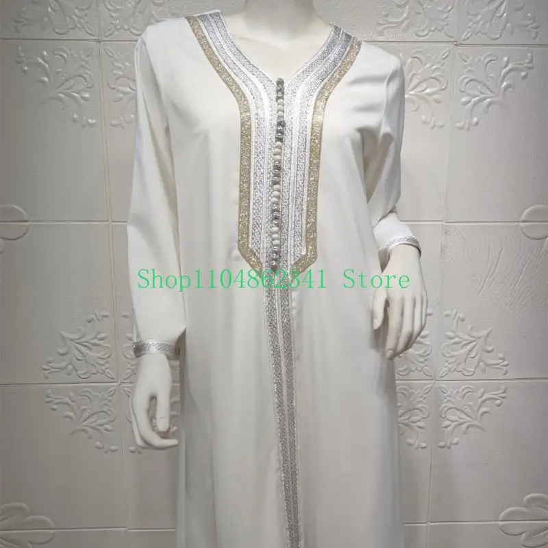 5ASD النساء المطرزات رداء لباس الإسلامية فستان الصلاة الإسلامي #4