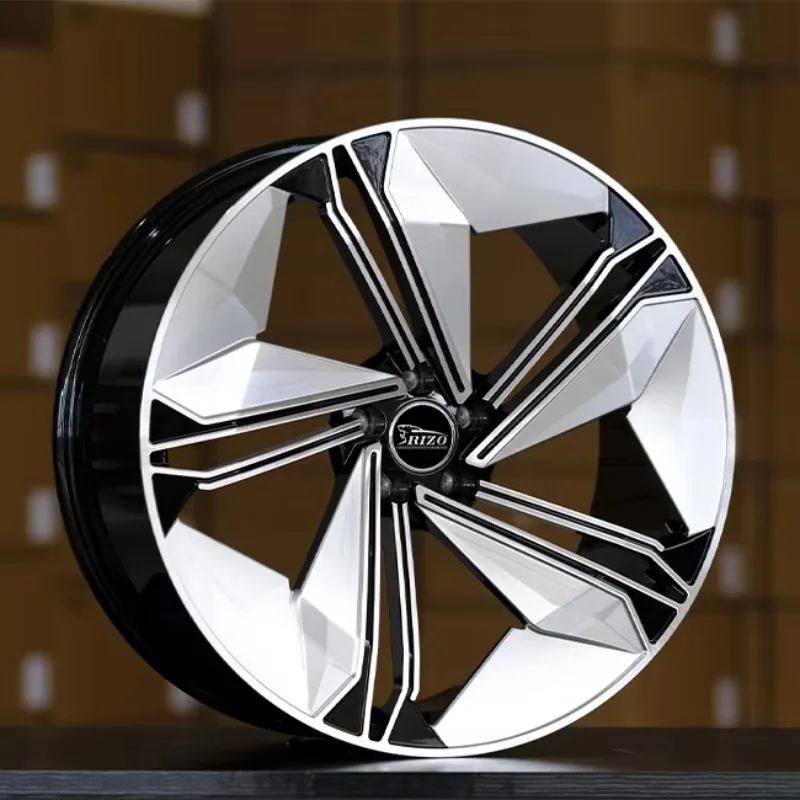 UNBO 5615F 18/19/21Inch Staggered 5-112 With 66.5 BLACK+Milling Face China Low MOQ Customized Forged China Wheel And Rim For Aud