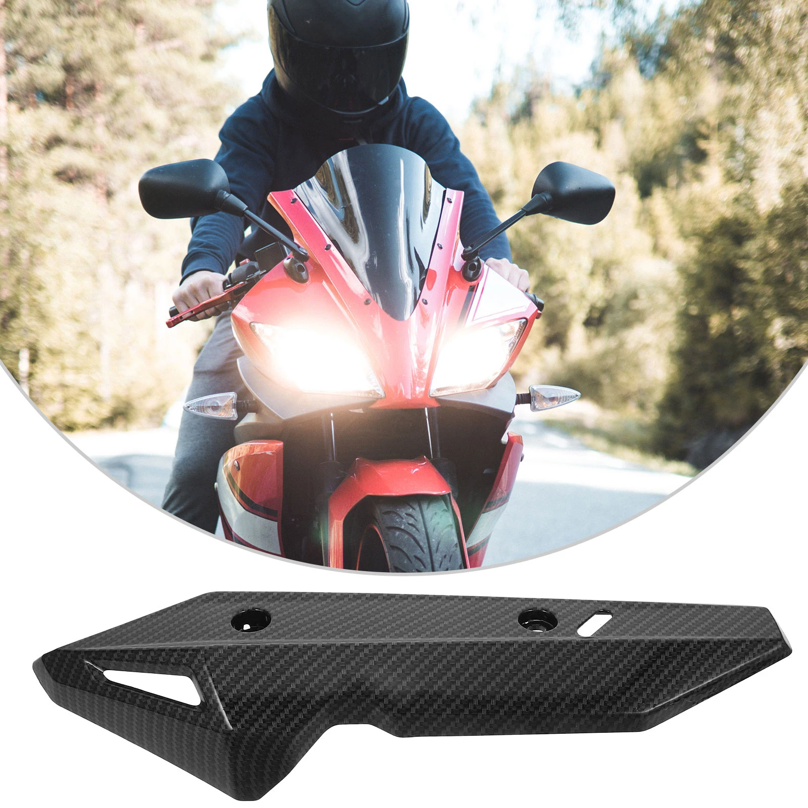 

Exhaust Pipe Heat Shield Motorcycle Cover Black Plastic Guard for Southeast Asia Bikes Compatibility Multiple Models Exhaust