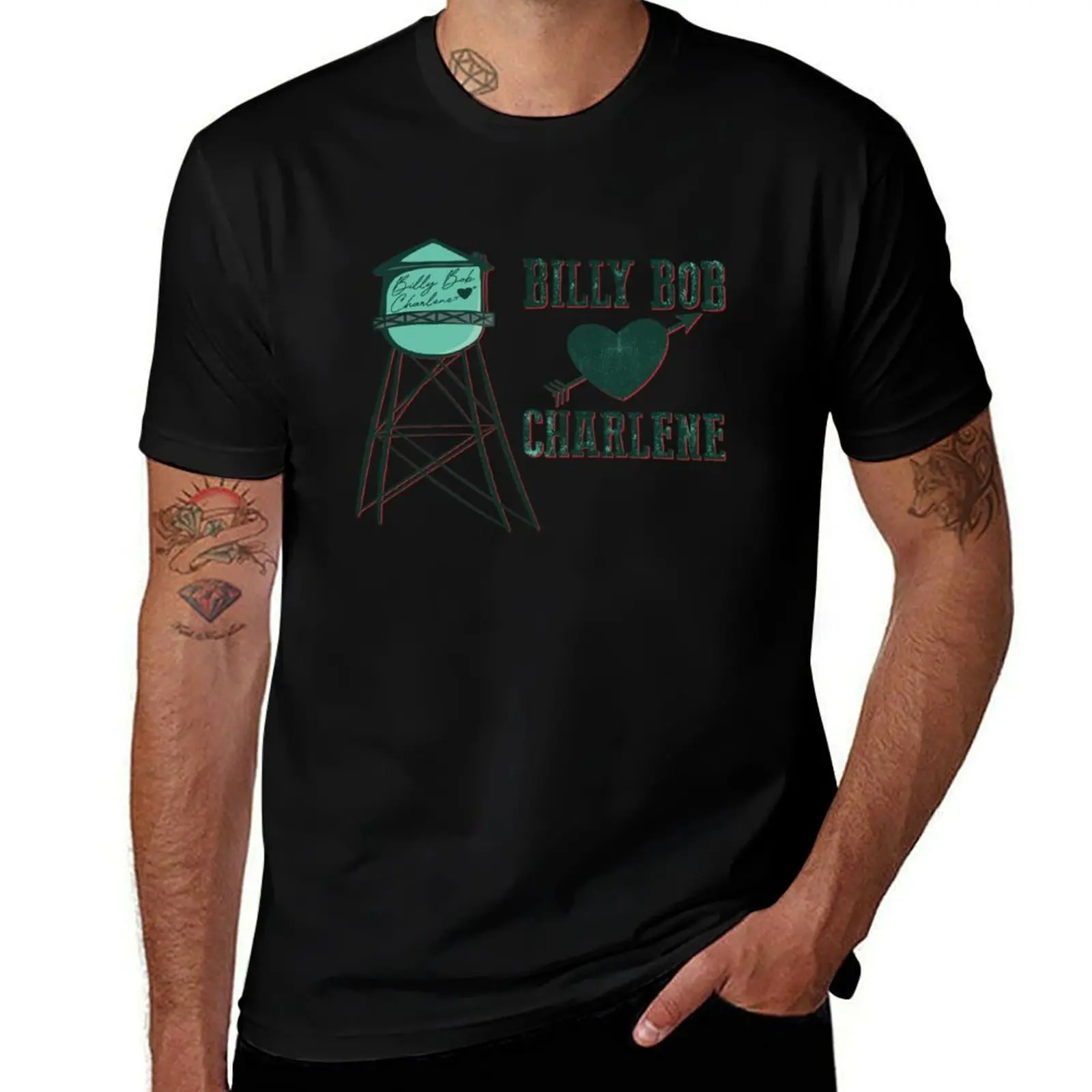 Billy Bob loves Charlene, gifts love T-Shirt Simple Solid Color Crew Neck Tee T-Shirt