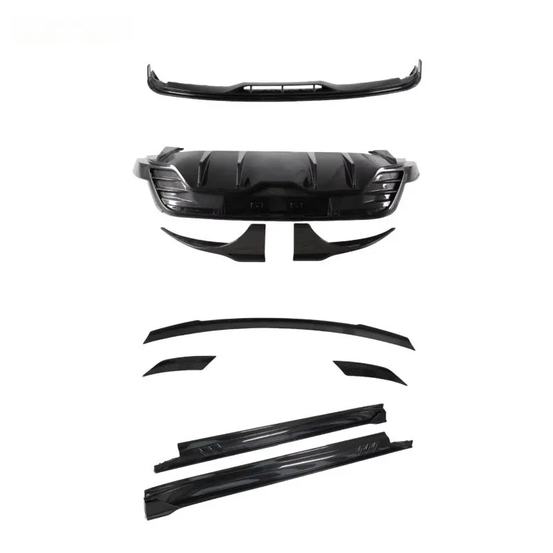 Applicable to ForPorsche Taycan Front Lip Extension Side Skirt Diffuser High Quality Dry Carbon Body Kit