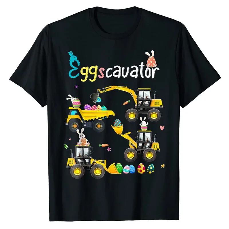 

Easter Egg Hunt Apparel for Kids Toddlers Funny EggsCavator T-Shirt Happy Easter-Day Costume Short Sleeve Cute Graphic Tee Tops