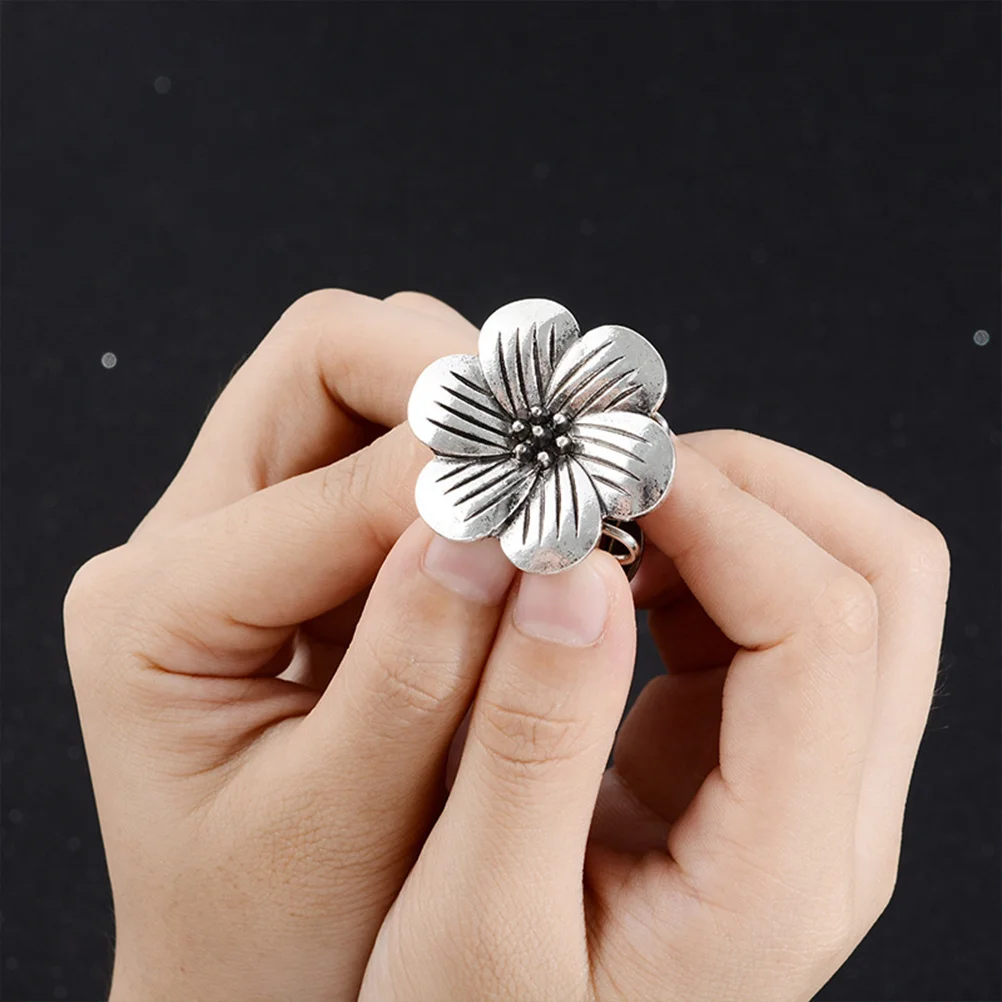 الإبداعية سبيكة سترة كليب زهرة شكل طوق أنيق كليب للأزرار سترات شالات الملابس والاكسسوارات أنيقة الفضة #4