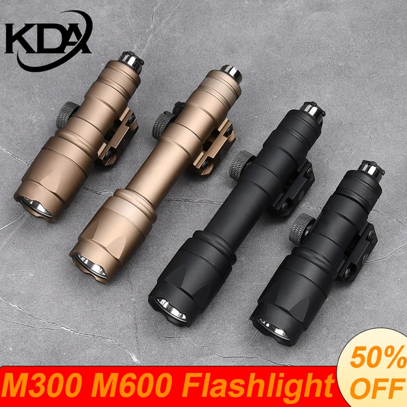 WADSN Tactical M300 M300A M600C M600 Flashlight With DD Offset Sight Base Fit 20mm Rail Hunting Weapon Scout Light Accessory