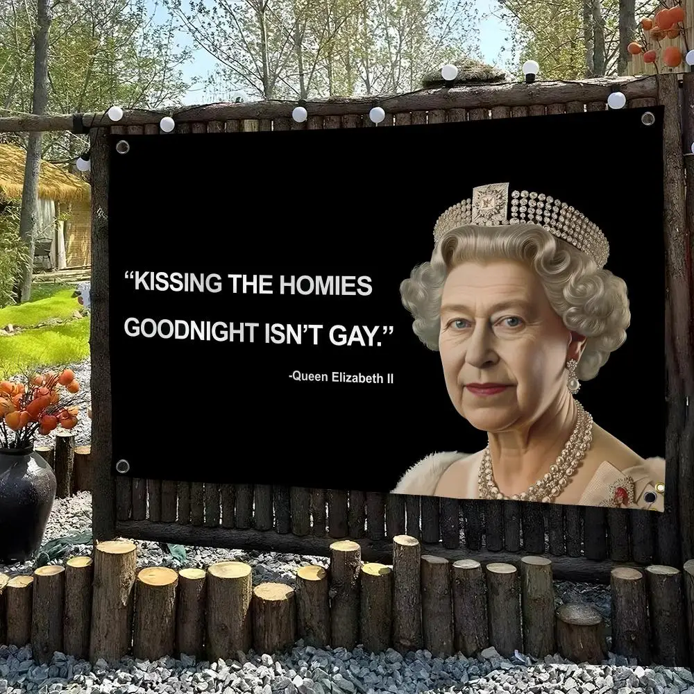 Kissing Homies Goodnight Funny Quote Flags Custom Camping Outdoor Garden Room Bedroom Decor Backdrops Wall Art Family Gifts