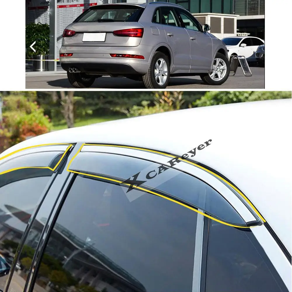 

For AUDI Q3 8U 2010 2011 2012 2013 2014 2015 2016 2017 2018 Car Sticker Plastic Window Glass Wind Visor Rain/Sun Guard Vent