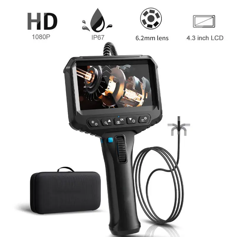 

GUANMOU 4.3 INCH LCD Articulating Borescope with Two-Way Steering Snake Camera 1080P Endoscope Camera for Mechanic