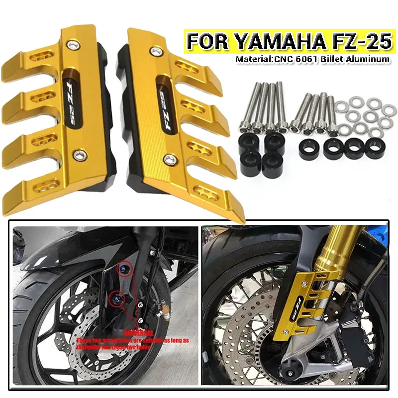 Motorcycle Front Fender Side Protection Guard Mudguard Sliders For FZ25 FZ-25 Accessories universal