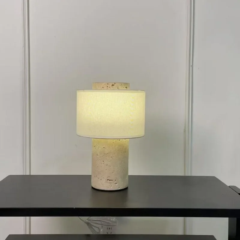 Light luxury decoration marble table lamp glass bedside lamp model room bedroom study soft decoration creativity