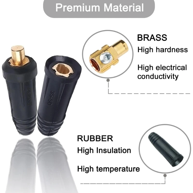 2Pack Welding Cable Joint Quick Connector DINSE-Style DKJ35-50 DKL35-50 For AWG Wires Quick Fitting Plug Socket