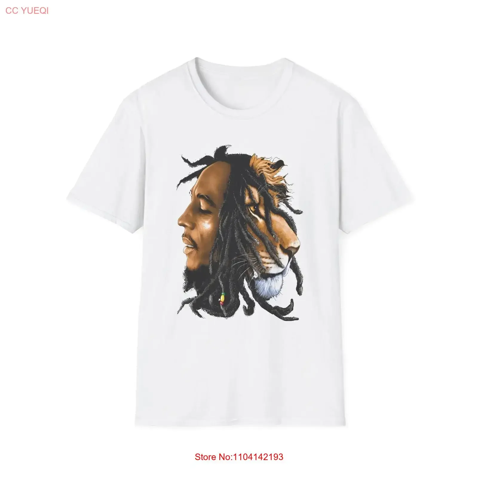 

T Shirt with Lion and Dreadlock Design Bohemian Vibes vintage Washed Versatile homme graphic Slightly Breathable Stylish Soft