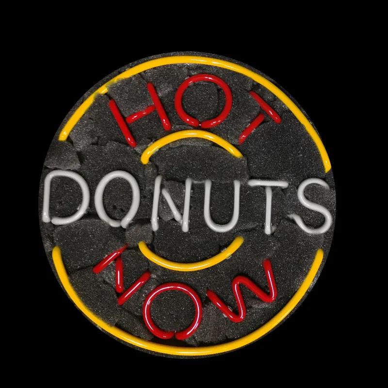 Neon Sign HOT DONUTS NOW Diner Beer Bar Sign Neon Light Sign Arcade Store Icon Light Handcraft Lamp Wall Decorate Aesthetic Room