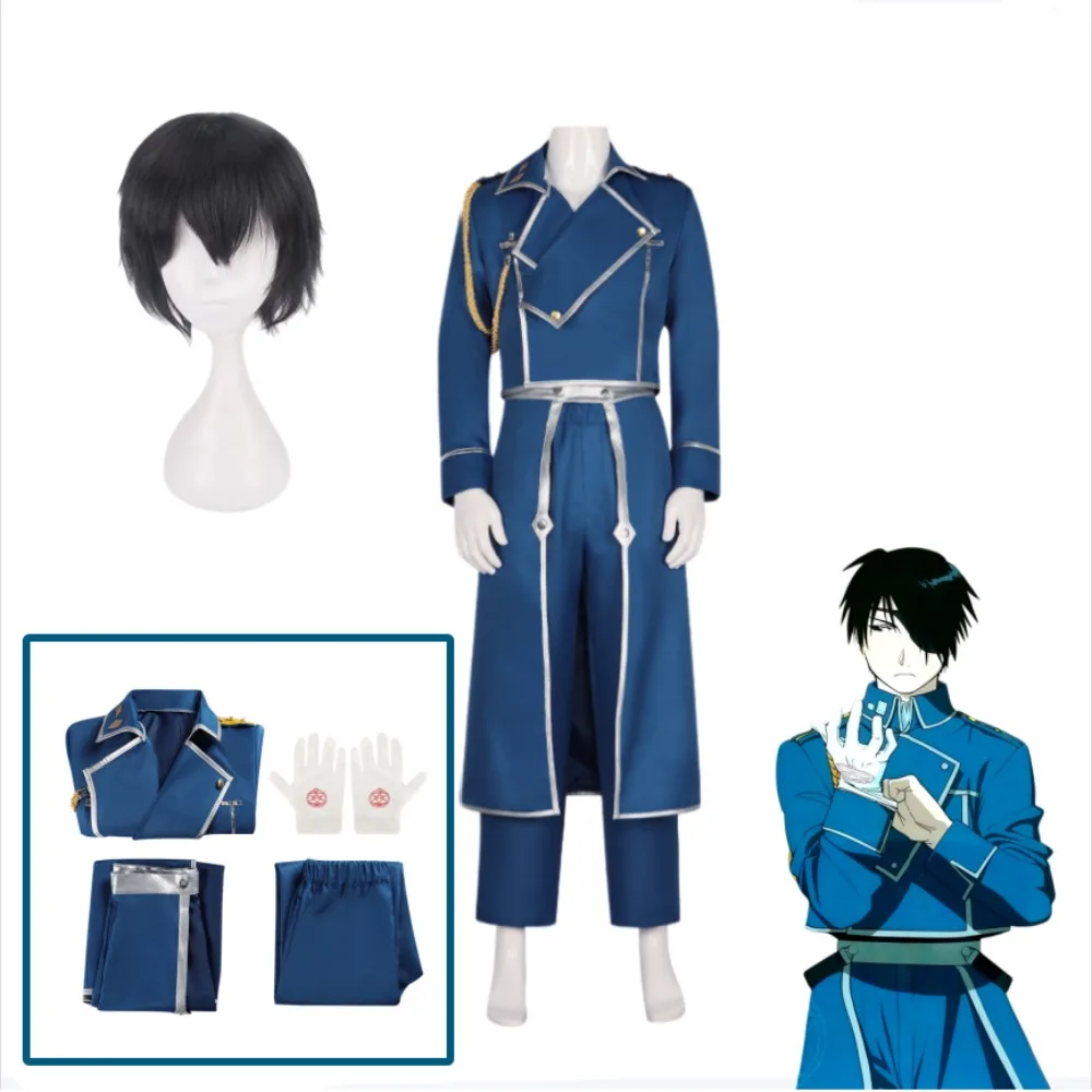

Fullmetal Alchemist Colonel Roy Mustang Cosplay Full Set Alchemist Uniform Unisex Halloween Comic Con Stage Performance Costume