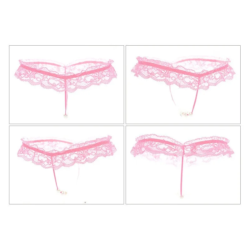 Follow Store Fan Welfare Uniform Size Lace Women's T-pants Thong Pearl Underwear Massage Fun Underwear Open Range Underwear