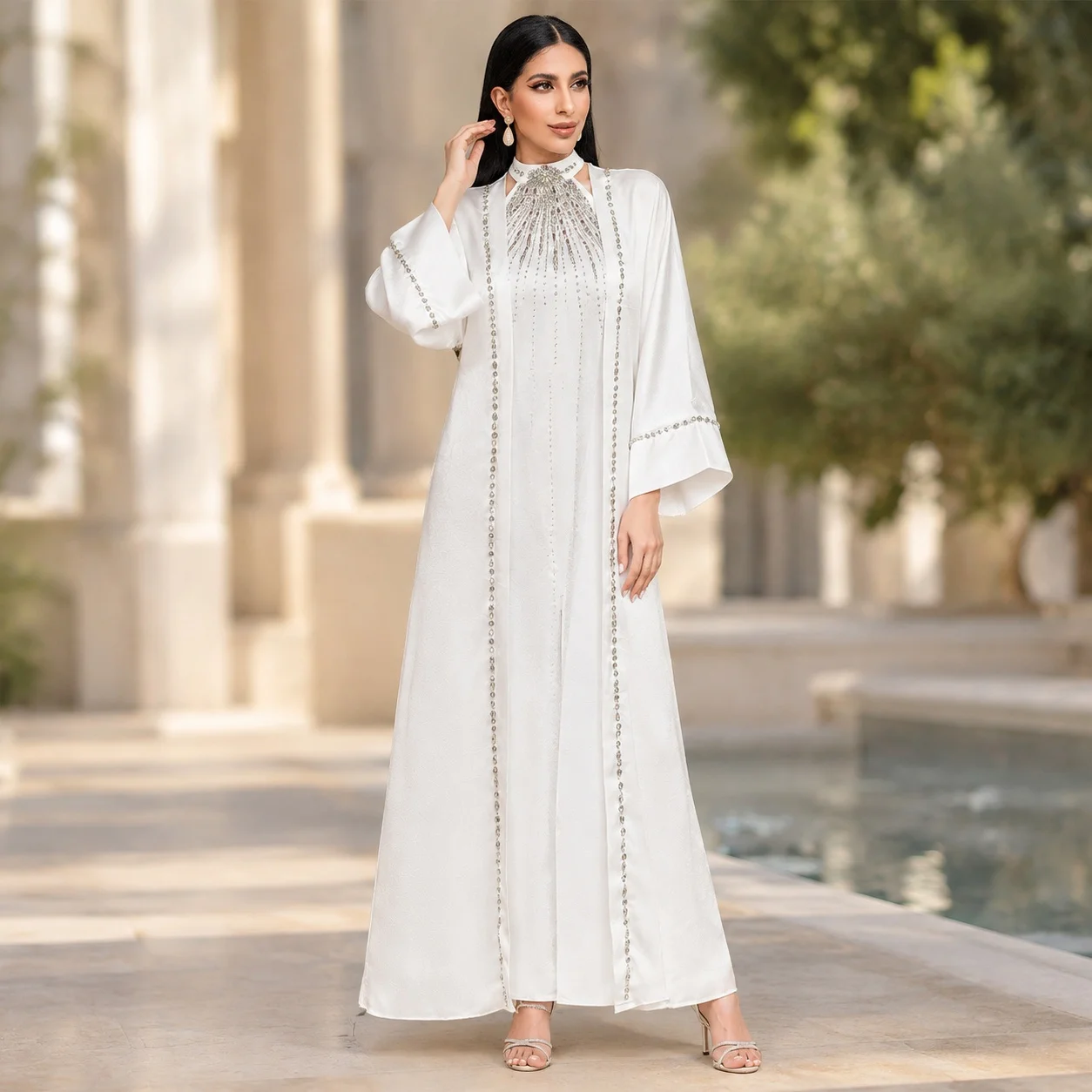 Long Skirt Regular Sleeve Set Maxi Length Socialite Style with Elegant Conventional Sleeve Spring Long Dress Set for Women