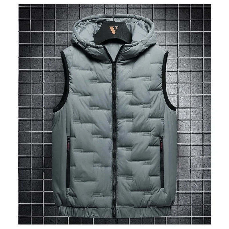

Autumn Winter Thick Vest Men Fashion Warm Vests Thick Sleeveless Jacket Coat Solid Color Male Waistcoat Plus Size 7XL 8XL