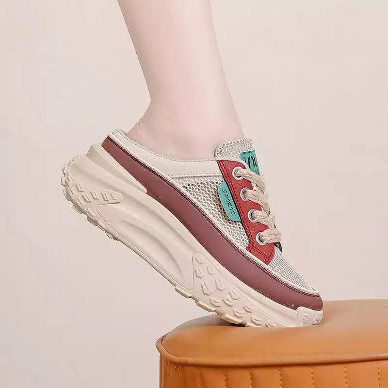 

Женские дышащие летние тапочки без шнуровки, крутые тапочки для беременных White oes Net Surface